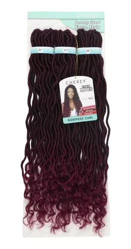 Kit 2 Cabelos Goddess Curl Faux Locs Cherey crochet 70cm Frete grátis