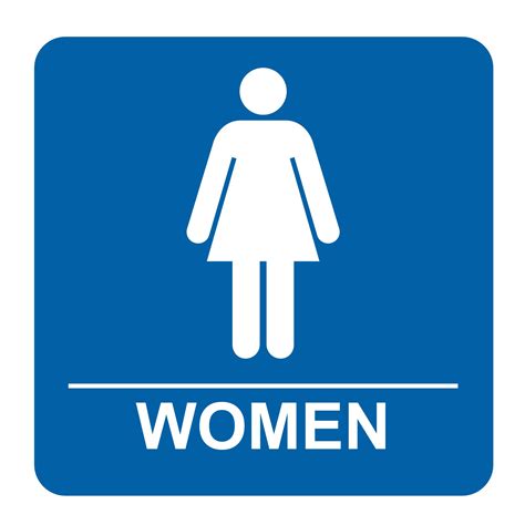 Blue Women's Bathroom Sign, 4-ft Steel Sign Stand | Plum Grove