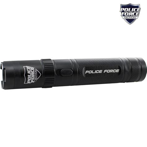 Police Force Tactical Stun Gun Flashlight Black 92m The Home