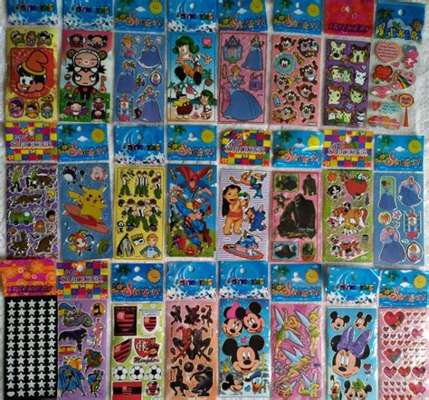 Kit Cartelas Adesivo Infantil Sticker V Rios Personagens Mercado