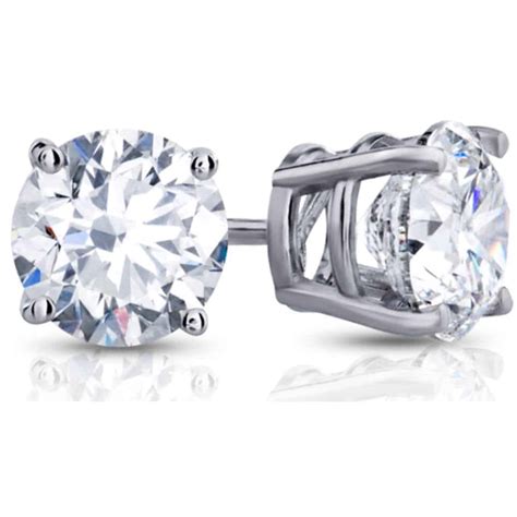 Lab Created Four Prong Diamond Stud Earrings Debebians 60 Off