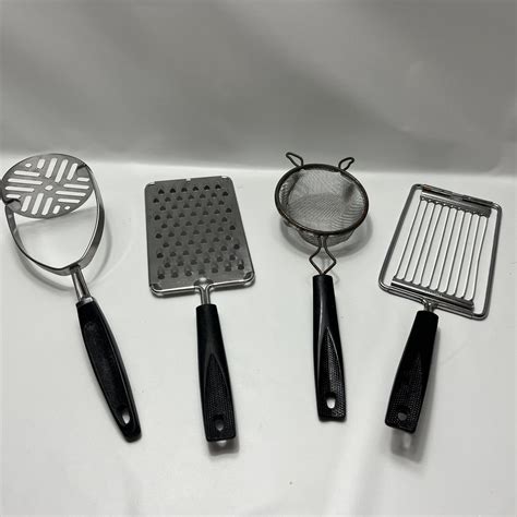 Vintage Ecko Black Handle Kitchen Utensils Grater Cutter Strainer Masher Lot Ebay