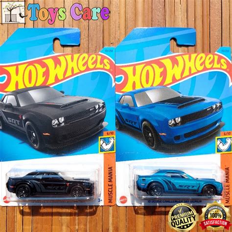 Jual Hotwheels 18 Dodge Challenger Srt Demon 2022 Putih 2023 Biru Hitam Short Card Charger 500