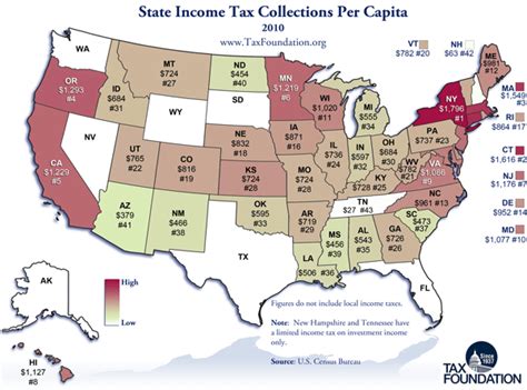 Monday Map State Income Tax Collections Per Capita Tax