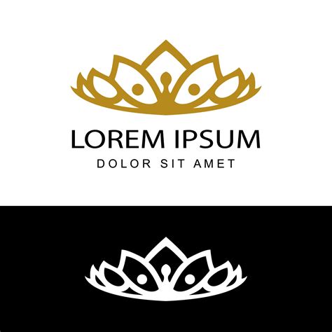Vintage Elegant Gold Tiara Logo Illustration Template Design Vector In