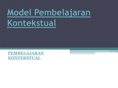 Model Model Pembelajaran Ppt Download