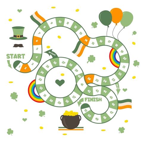 Board Game With A Block Path Spring Season St Patrick S Day Game For