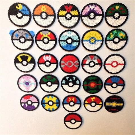 Perler Pokeball Set Pokemon Bead Pokemon Perler Beads Diy Perler Beads