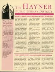 The Hayner Public Library District Newsletters The Hayner