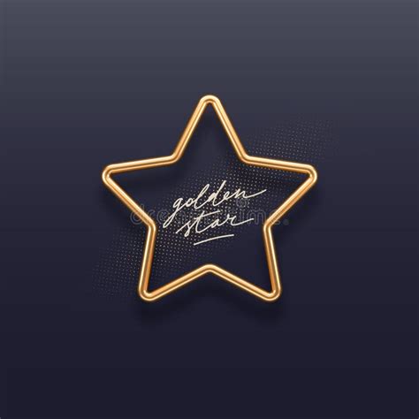 Realistic Golden Metal Star On A Dark Background 3d Golden Star