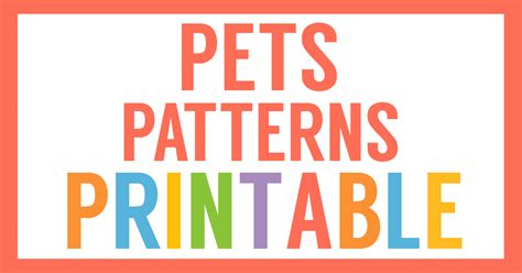 Pet Pattern Activity Pages Homeschool Share