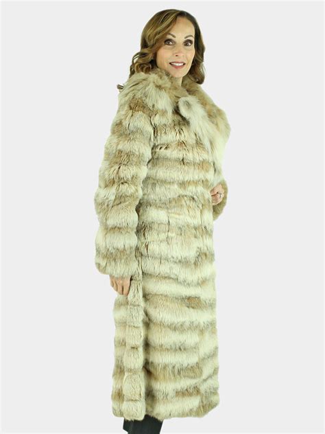 Natural Lynx Horizontal Design Fur Coat Womens Xs Estate Furs