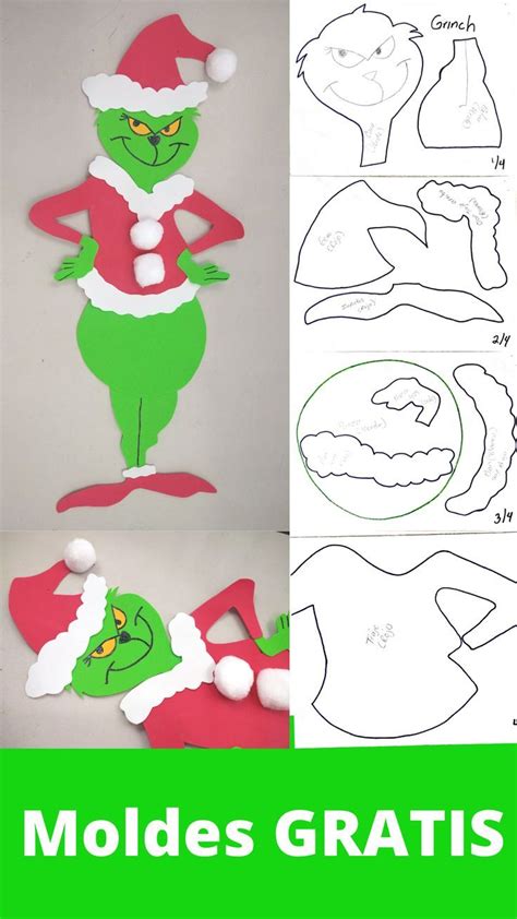 Manualidades navideñas con fomy El Grinch Manualidades navideñas