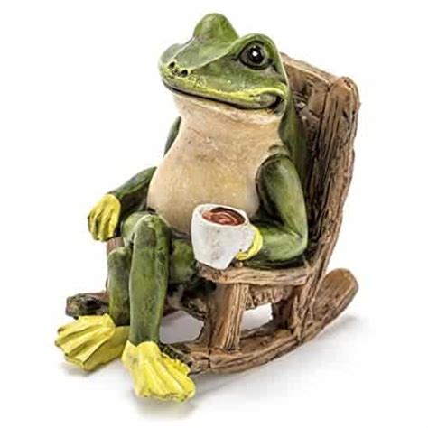 Miniature Frog Garden Statue Tall Mini Outdoor Accessory