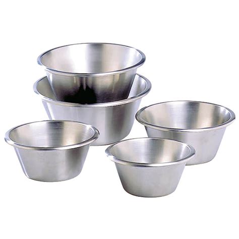 Stainless Steel Flat Bottom Mixing Bowl 1 Qt 702616 Matfer Bourgeat