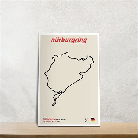 N Rburgring Nordschleife Circuit Poster N Rburgring Circuit Etsy