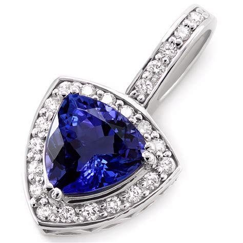 1.30ct Oval Tanzanite Diamond Pendant Necklace 14k Gold