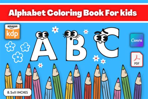 Alphabet Coloring Book For Kids Graphic By Super Design Store