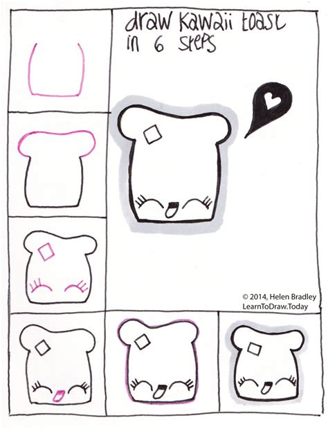 Learn To Draw A Kawaii Toast In 6 Steps Learn To Draw