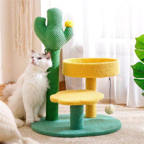 Cactus Haven Multi Level Cat Climbing Tree Scratching Tower Pet Easy