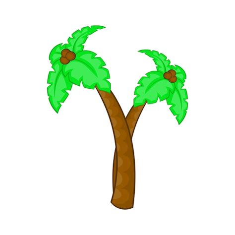 Premium Vector Palm Tree With Coconuts Icon In Cartoon Style Isolated