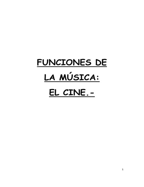 La Musica Y El Cine