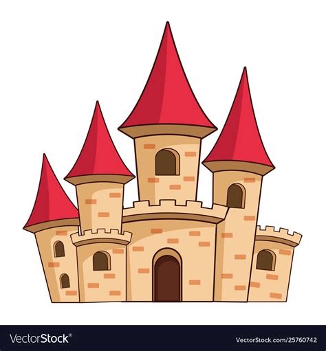 Big Medieval Castle Icon Cartoon Royalty Free Vector Image