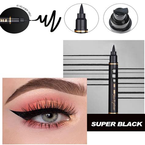 Cheap 1 Pcs Double Headed Black Liquid Eyeliner Pencil Triangle Seal