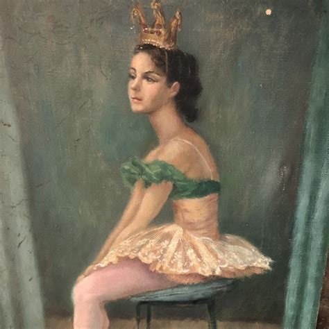 Vintage Ballerina Painting Etsy Painting Ballerina Painting