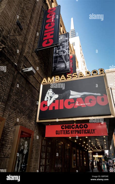 Ambassador Theatre Marquee Featuring the Musical "Chicago" Times Square, NYC, USA Stock Photo ...