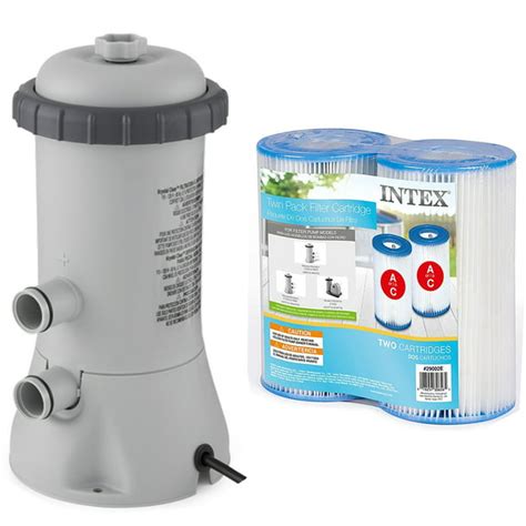 Intex 530 Gph Above Ground Pool Filter Pump And Ac Filter Cartridge 2 Pack