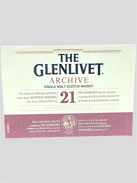 Glenlivet Archive Year Old Single Malt Scotch Whisky Ml Sellingon