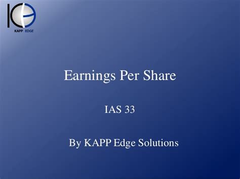 Ias 33 Earnings Per Share