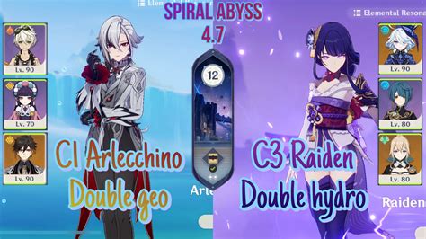 C Arlecchino Double Geo C Raiden Double Hydro Spiral Abyss