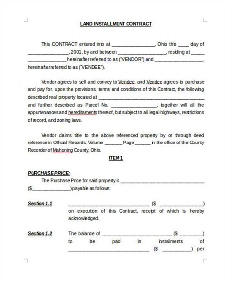 Installment Contract Template