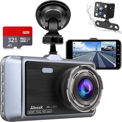 Abask Dashcam Auto Vorne Und Hinten Autokamera P Mit Gb Sd Karte