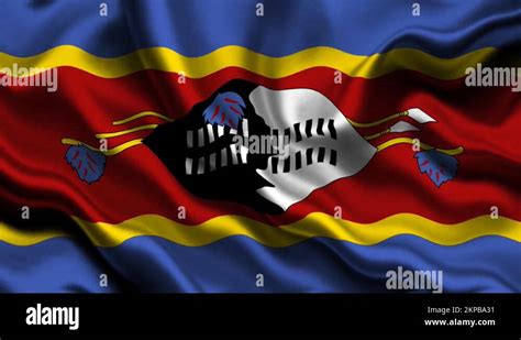 25 April Eswatini Flag Day Animation Eswatini National Flag Rendering