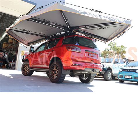 OCAM Premium Wingman 270 XL Awning - Driver Side, Grey 600D Oxford 4x4 Camping