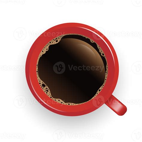 Free Realistic Top View Red Coffee Cup And Saucer Isolated 15123657