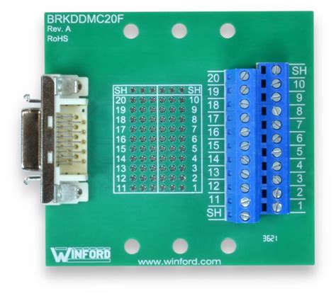 Mdr Pin Breakout Board With Screw Terminals Winford Engineering