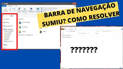 Explorador De Arquivos Painel Do Lado Sumiu Como Resolver Windows