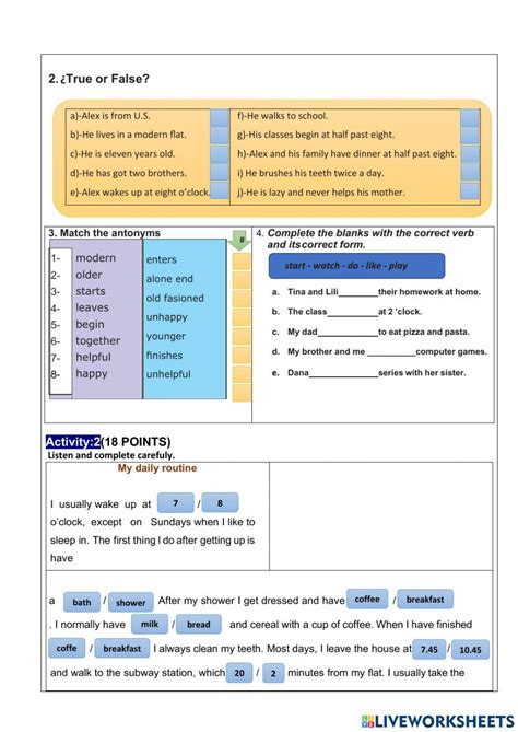 Learning Activities For First Quimestre Worksheet Live Worksheets