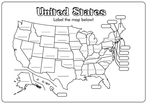 Us States Map For Kids