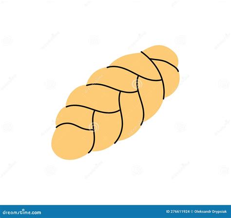 Challah Icon Jewish Braided Bread Cartoon Bakery Vector Illustration