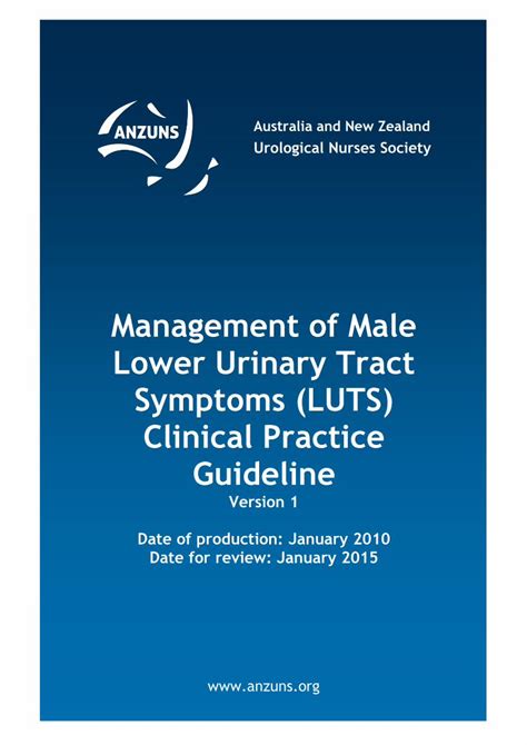 Pdf Management Of Male Lower Urinary Tract Symptoms Luts Clinical