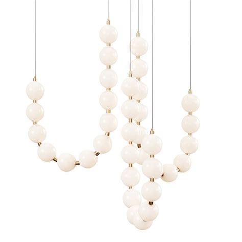 Glass Pearl Necklace Chandelier 3d Model Download Maxve