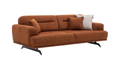 Aqua Three Seater Sofa Brown Tile