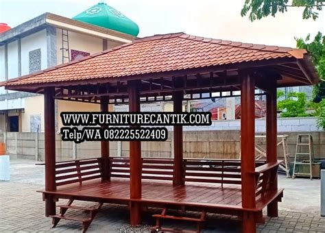 Gazebo Kayu Jati Minimalis Mewah Toko Furniture Cantik Jepara