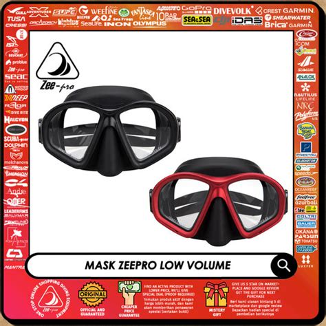 Jual Mask Low Volume Freediving Spearfishing ZeePro Black Kota