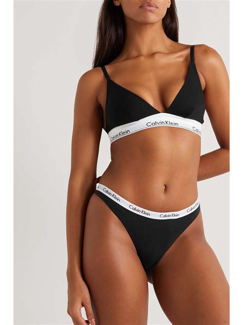 Calvin Klein Womens Modern Cotton Bralette And Bikini Set At Amazon